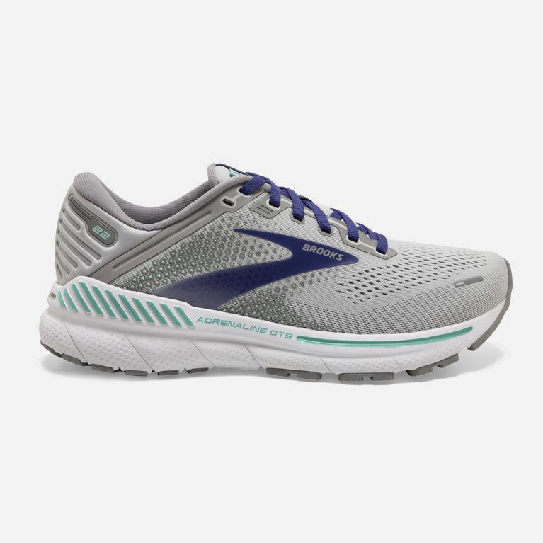 Brooks Adrenaline Gts 22 NZ - Women's Supportive Road Running Shoes - Alloy/Grey/Blue/Green (52196-W